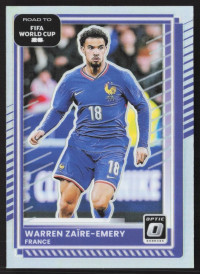 Warren Zaire-Emery, Card, 2026 Panini Donruss Road to FIFA World Cup, Holo Optic