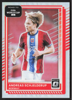 Andreas Schjelderup, Card, 2026 Panini Donruss Road to FIFA World Cup, Holo Optic
