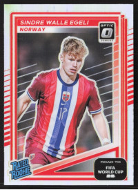 Sindre Walle Egeli, Card, 2026 Panini Donruss Road to FIFA World Cup, Holo Optic