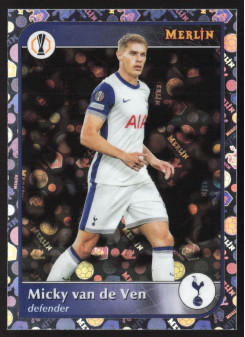 Micky van de Ven, Kartička, Topps Merlin UEFA Club Competitions 2024-25, Vintage Merlin Refractor