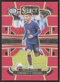 Christian Pulisic, Kartička, 2023-24 Panini Select FIFA Soccer, Red