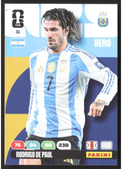 Rodrigo De Paul, Kartička, 2026 Panini Adrenalyn XL FIFA World Cup, BASE