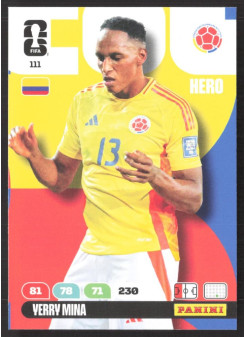 Yerry Mina, Kartička, 2026 Panini Adrenalyn XL FIFA World Cup, BASE