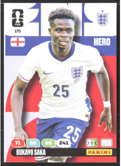Bukayo Saka, Kartička, 2026 Panini Adrenalyn XL FIFA World Cup, BASE