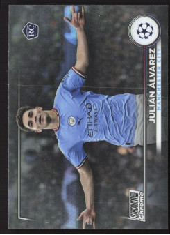 Julián Álvarez, Kartička, 2022-23 Topps Stadium Club Chrome UEFA Club Competitions, Refractor