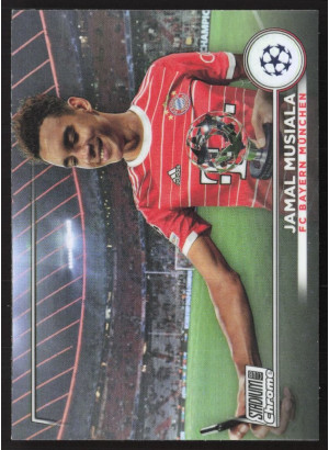 Jamal Musiala, Card, 2022-23 Topps Stadium Club Chrome UEFA Club Competitions, Refractor