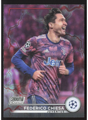 Federico Chiesa, Card, 2022-23 Topps Stadium Club Chrome UEFA Club Competitions, Pink/Red Electric Charge