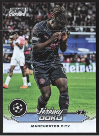 Jeremy Doku, Kartička, 2023-24 Topps Stadium Club Chrome UEFA Club Competitions, Refractor