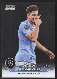 Julian Alvarez, Kartička, 2023-24 Topps Stadium Club Chrome UEFA Club Competitions, Refractor