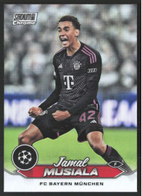 Jamal Musiala, Kartička, 2023-24 Topps Stadium Club Chrome UEFA Club Competitions, Refractor