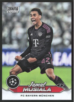 Jamal Musiala, Kartička, 2023-24 Topps Stadium Club Chrome UEFA Club Competitions, Refractor