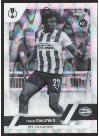 Johan Bakayoko, Kartička, Topps Chrome UEFA Club Competitions 2022-2023, Black & White Ray Wave