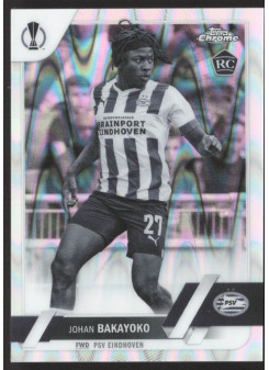 Johan Bakayoko, Kartička, Topps Chrome UEFA Club Competitions 2022-2023, Black & White Ray Wave