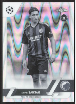 Noah Sahsah, Kartička, Topps Chrome UEFA Club Competitions 2022-2023, Black & White Ray Wave