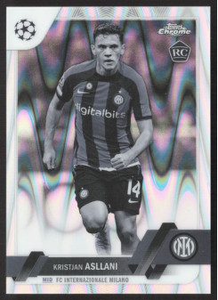 Kristjan Asllani, Kartička, Topps Chrome UEFA Club Competitions 2022-2023, Black & White Ray Wave