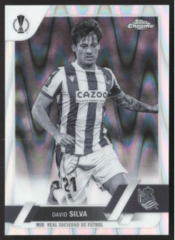 David Silva, Kartička, Topps Chrome UEFA Club Competitions 2022-2023, Black & White Ray Wave