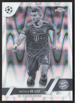 Matthijs de Ligt, Card, Topps Chrome UEFA Club Competitions 2022-2023, Black & White Ray Wave