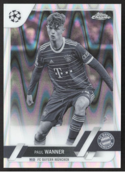 Paul Wanner, Kartička, Topps Chrome UEFA Club Competitions 2022-2023, Black & White Ray Wave