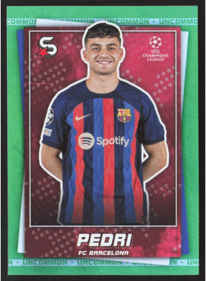 Pedri, Card, 2022-23 Topps Superstars UEFA Club Competitions, Uncommon Green