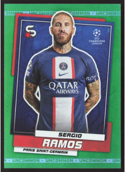 Sergio Ramos, Kartička, 2022-23 Topps Superstars UEFA Club Competitions, Uncommon Green