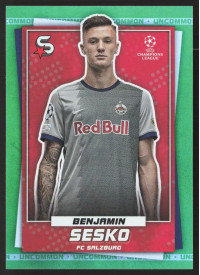 Benjamin Sesko, Kartička, 2022-23 Topps Superstars UEFA Club Competitions, Uncommon Green