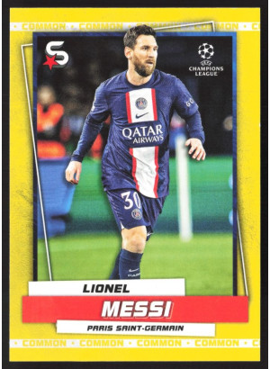Lionel Messi, Card, 2022-23 Topps Superstars UEFA Club Competitions, Base Variations Common Yellow Action