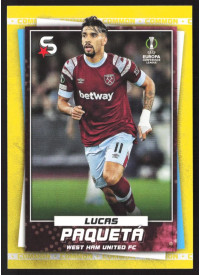 Lucas Paqueta, Kartička, 2022-23 Topps Superstars UEFA Club Competitions, Base Variations Common Yellow Action