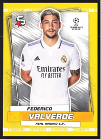 Federico Valverde, Kartička, 2022-23 Topps Superstars UEFA Club Competitions, Common Yellow