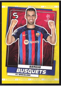 Sergio Busquets, Card, 2022-23 Topps Superstars UEFA Club Competitions, Common Yellow