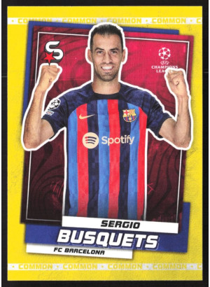 Sergio Busquets, Card, 2022-23 Topps Superstars UEFA Club Competitions, Common Yellow