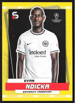 Evan Ndicka, Kartička, 2022-23 Topps Superstars UEFA Club Competitions, Common Yellow