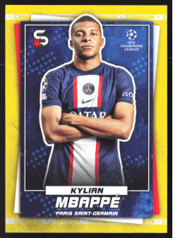 Kylian Mbappé, Kartička, 2022-23 Topps Superstars UEFA Club Competitions, Common Yellow