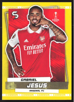 Gabriel Jesus, Kartička, 2022-23 Topps Superstars UEFA Club Competitions, Common Yellow