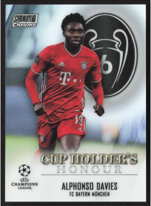 Alphonso Davies, Card, 2020-21 Topps Stadium Club Chrome UEFA Champions League, INSERT