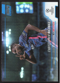 Christopher Nkunku, Kartička, 2021-22 Topps Stadium Club Chrome UEFA Champions League, Blue Prism Refractor