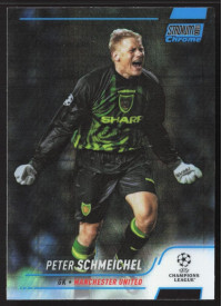Peter Schmeichel, Kartička, 2021-22 Topps Stadium Club Chrome UEFA Champions League, Blue Prism Refractor