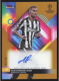 Alexander Isak, Kartička, Topps Finest UEFA Club Competitions 2023-24, AUTOGRAPH