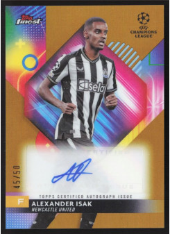 Alexander Isak, Kartička, Topps Finest UEFA Club Competitions 2023-24, AUTOGRAPH