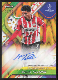 Malik Tillman, Kartička, Topps Finest UEFA Club Competitions 2024-2025, AUTOGRAPH