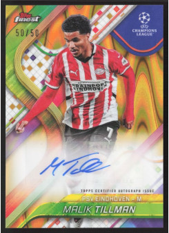 Malik Tillman, Kartička, Topps Finest UEFA Club Competitions 2024-2025, AUTOGRAPH