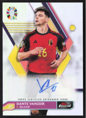 Dante Vanzeir, Card, 2024 Topps Finest Road to UEFA Euro , AUTOGRAPH