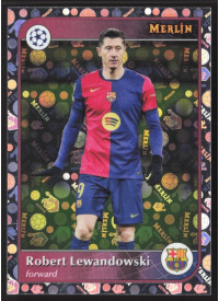 Robert Lewandowski, Kartička, 2024-25 Topps Merlin UEFA Club Competitions, Vintage Merlin Refractor