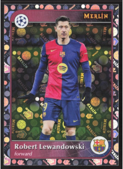 Robert Lewandowski, Kartička, 2024-25 Topps Merlin UEFA Club Competitions, Vintage Merlin Refractor