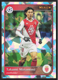 Takumi Minamino, Kartička, 2024-25 Topps Merlin UEFA Club Competitions, Atomic Refractor