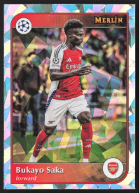 Bukayo Saka, Kartička, 2024-25 Topps Merlin UEFA Club Competitions, Atomic Refractor