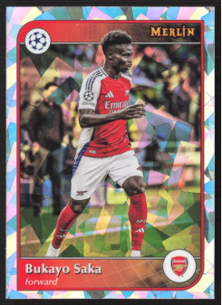 Bukayo Saka, Kartička, 2024-25 Topps Merlin UEFA Club Competitions, Atomic Refractor