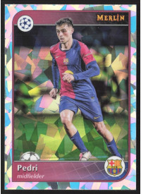Pedri, Kartička, 2024-25 Topps Merlin UEFA Club Competitions, Atomic Refractor