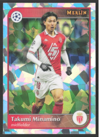 Takumi Minamino, Kartička, 2024-25 Topps Merlin UEFA Club Competitions, Atomic Refractor