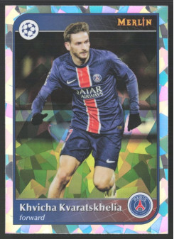 Khvicha Kvaratskhelia, Kartička, 2024-25 Topps Merlin UEFA Club Competitions, Atomic Refractor