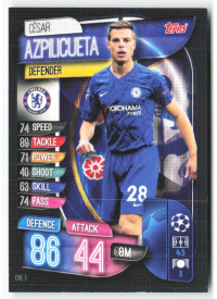 César Azpilicueta, Card, 2019-20 Topps Match Attax UEFA Champions League, BASE